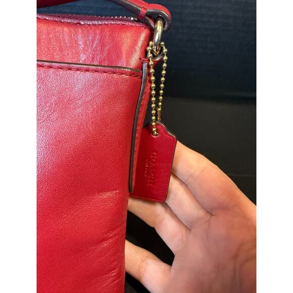 Coach Red Leather East West Crossbody Bag *READ - Picture 12 of 16